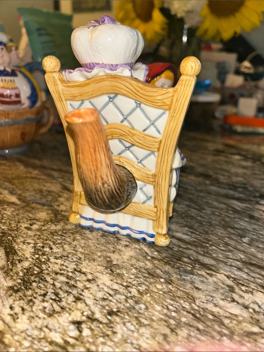 Ceramic Little Red Riding Hood Teapot - Red, White, Blue